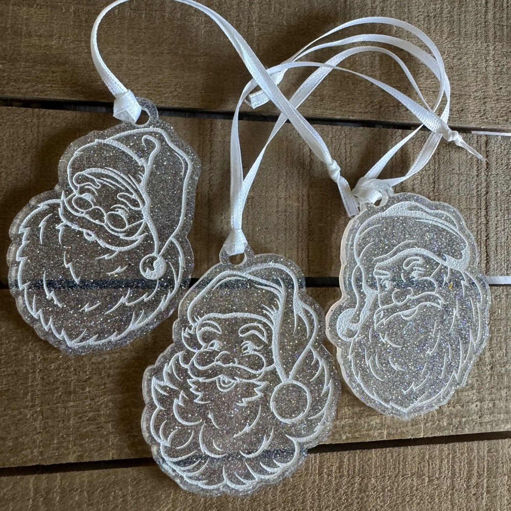 Glittery Santa Claus Ornaments